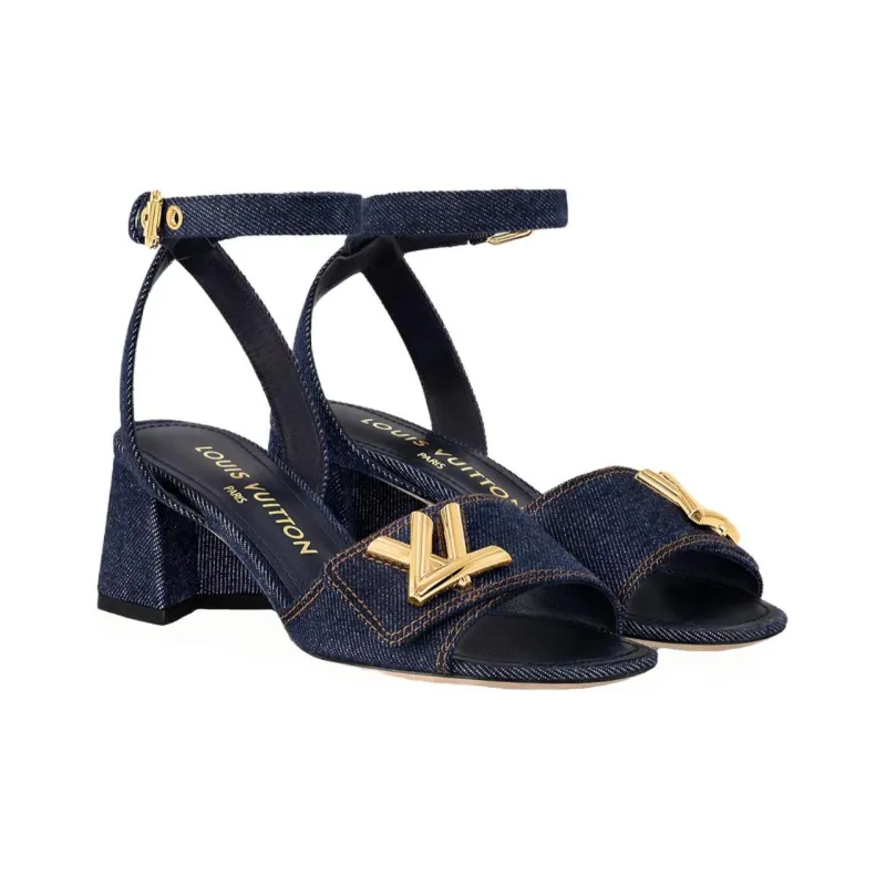 LOUIS VUITTON Shake One Strap Sandals Women's Dark Blue-3