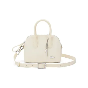 LACOSTE PU Handbag, Shoulder Bag, Crossbody Bag Small Size Women's Bone White