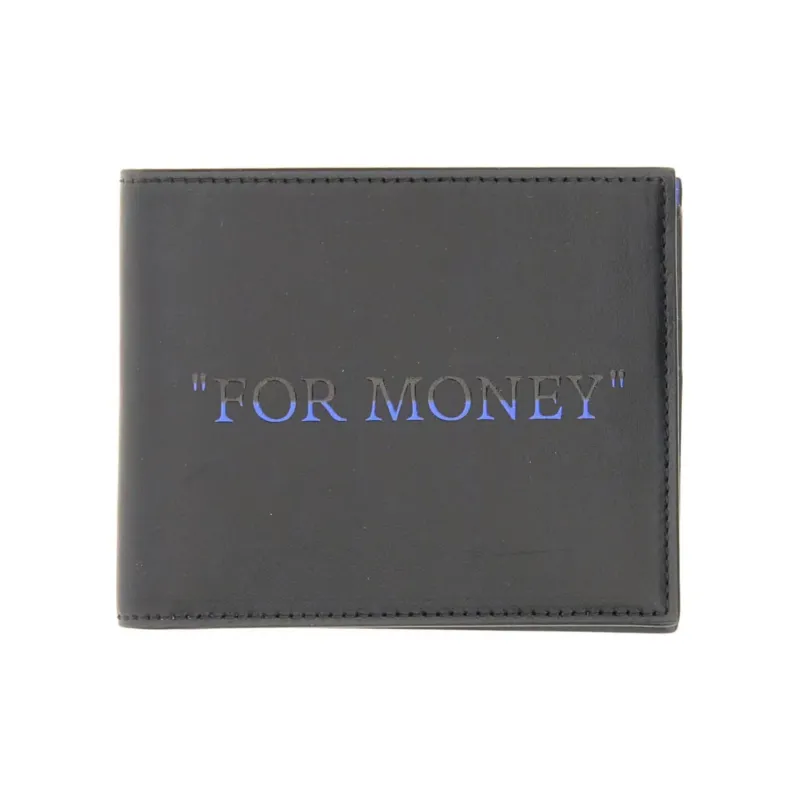OFF-WHITE Leather Wallet Men's Black & Blue-0