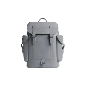 COACH Hitch Refined Calfskin Backpack Tubas Men's Gray Blue