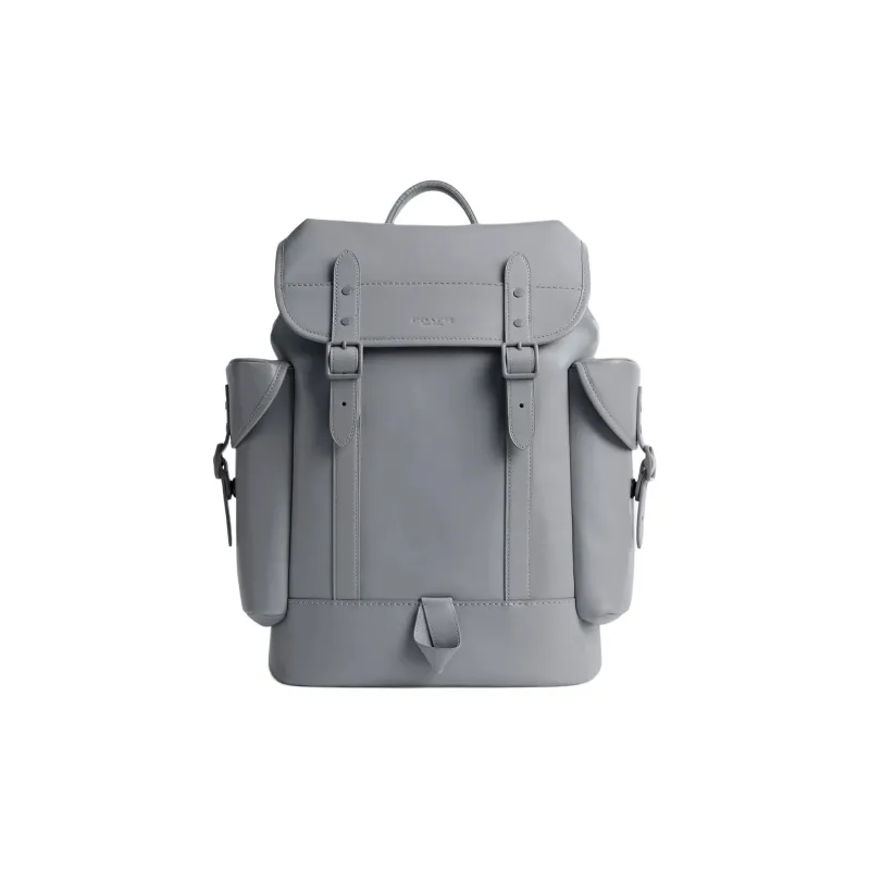 COACH Hitch Refined Calfskin Backpack Tubas Men's Gray Blue-0