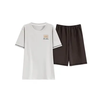 The Story Of The Flower Season Pajama Set Men's Light Gray