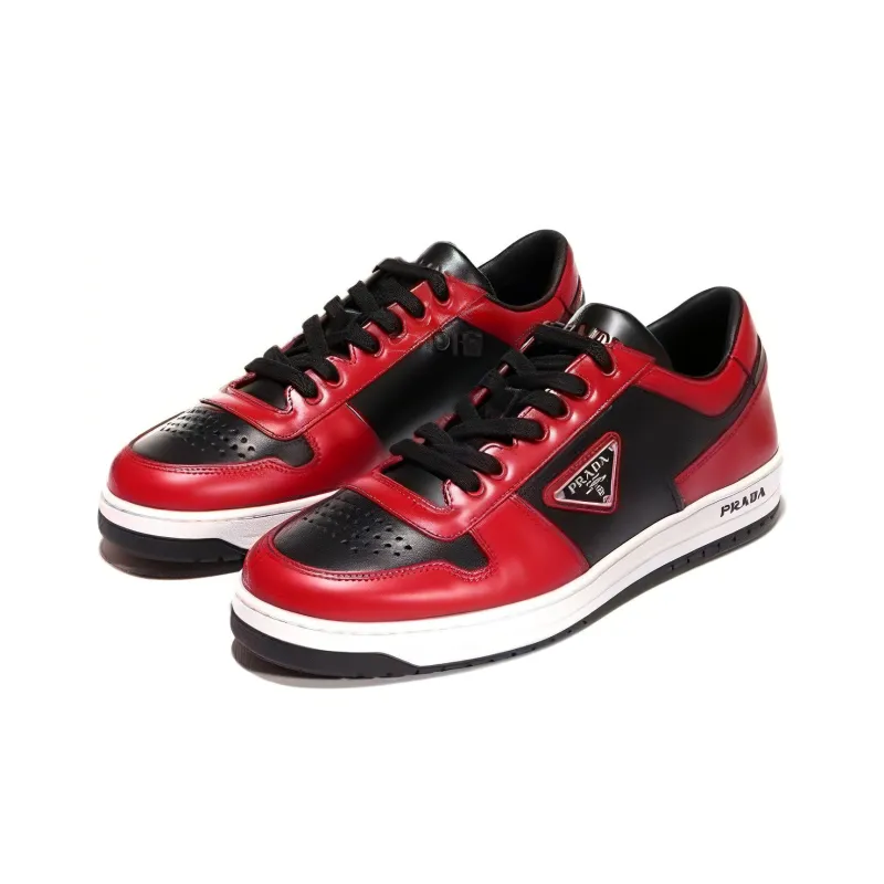 PRADA Low Top Skateboard Shoes Men's Red-2