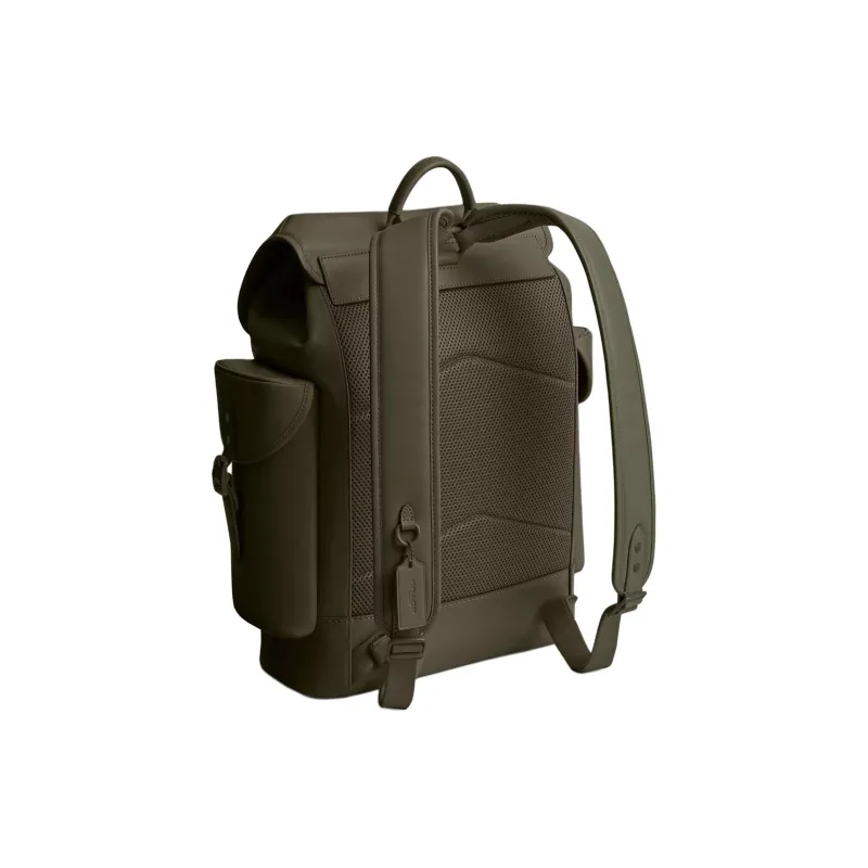 COACH Hitch Premium Calfskin Backpack Large Size Men's Army Green-1