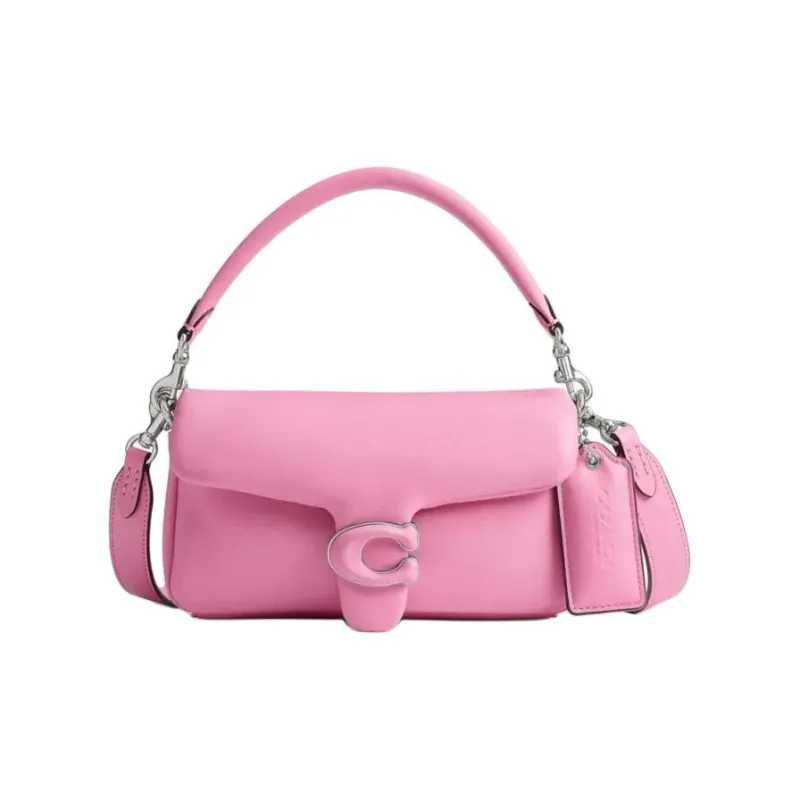COACH Pillow Leather Portable Crossbody Bag Shoulder Bag Small Size Women's Bright Pink-0