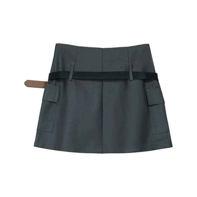 ETSE Casual Short Skirts Women's Dark Gray-1