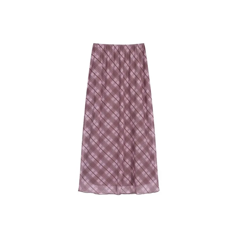 ETSE Casual Long Skirts Women's Pink-1