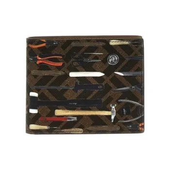 FENDI Leather Wallet Men's Brown