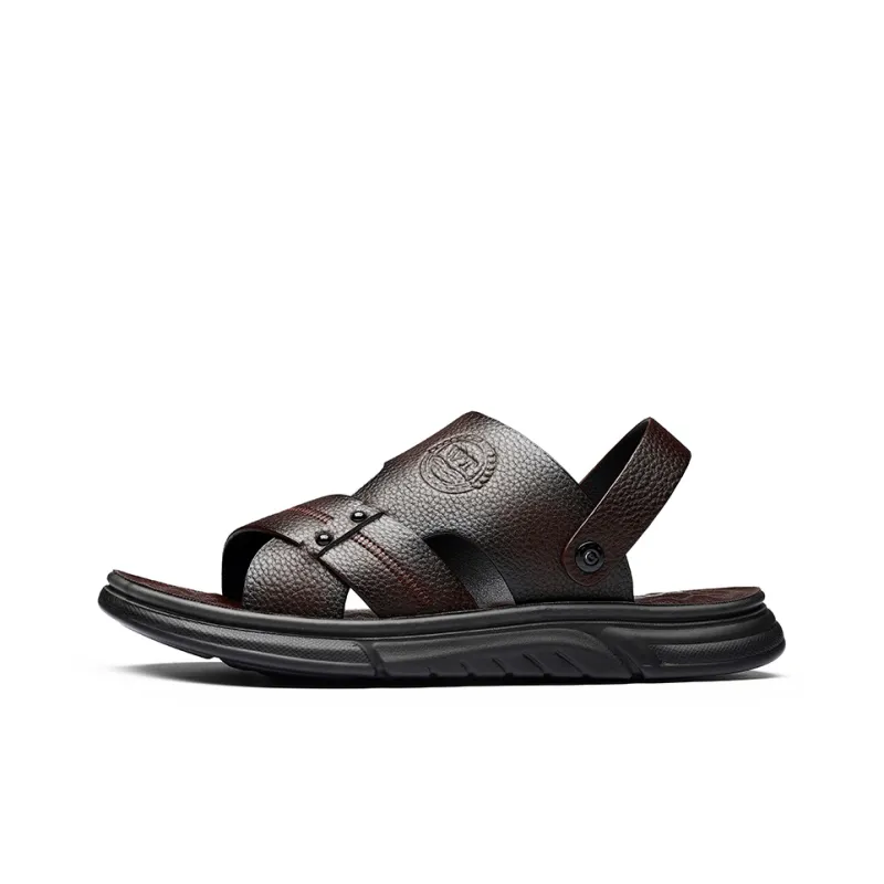 ZUWUDONG Beach Sandals Men Black, Umber-4
