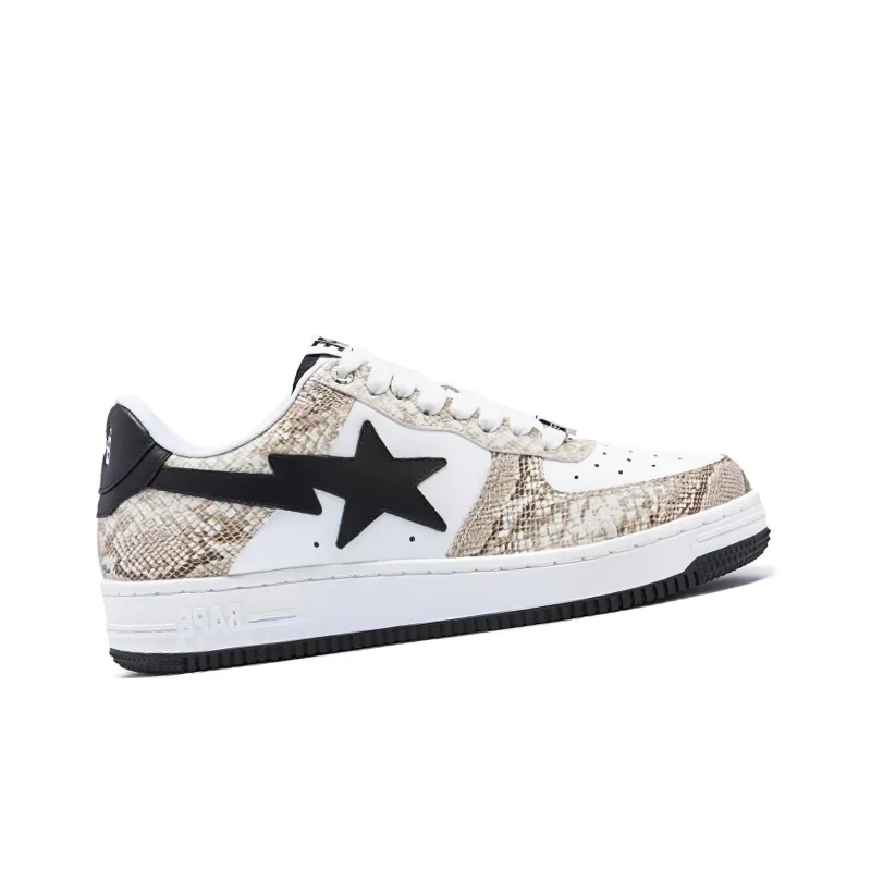 A BATHING APE STA Low Top Stylish Skateboarding Shoes Men's Ecru-1