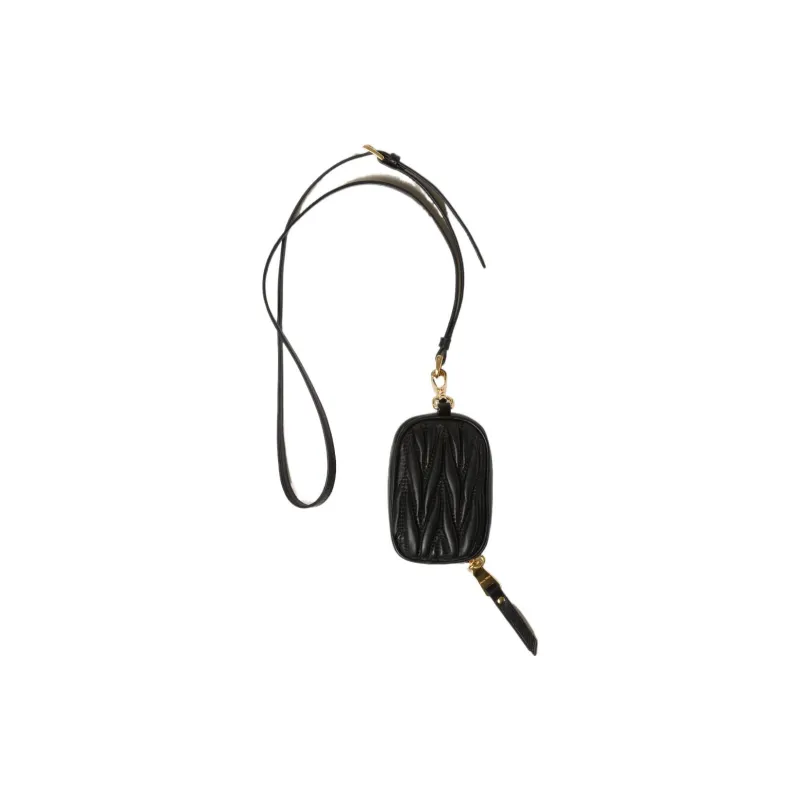 MIU MIU Matelassé Soft Sheep Leather Clutch Mini Women's Black-1