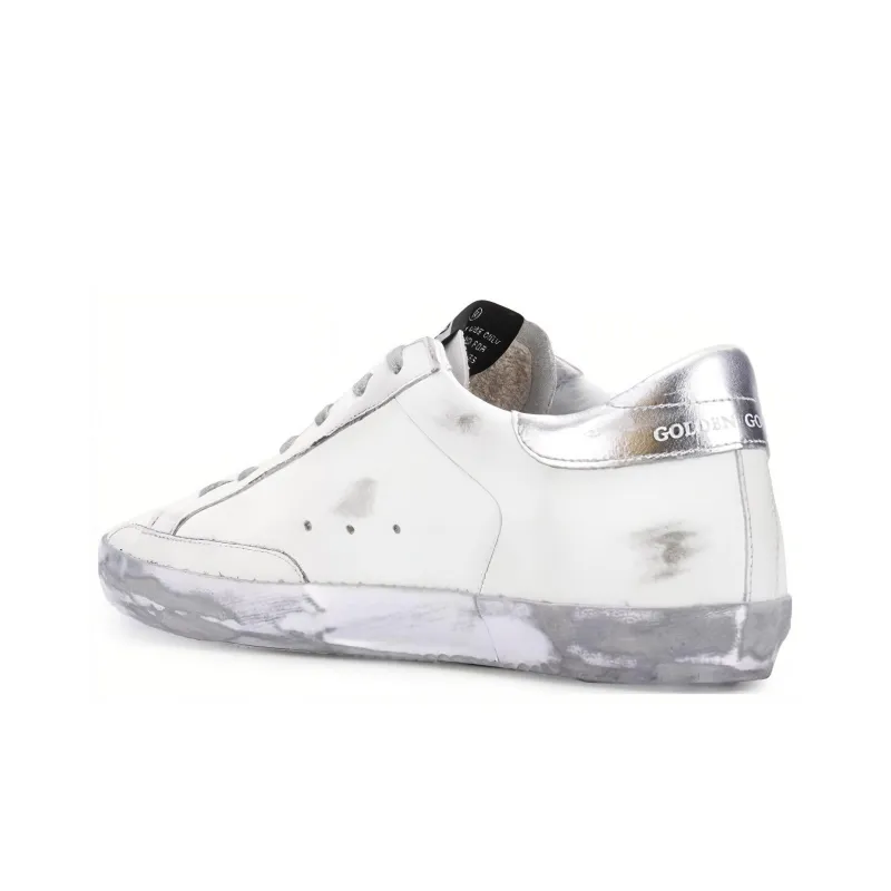 Golden Goose Super Star White Silver Sparkle Women's-4