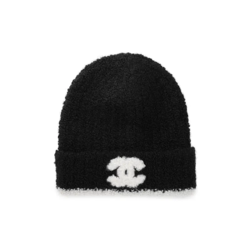 CHANEL Yarn Beanies Women's Black-0