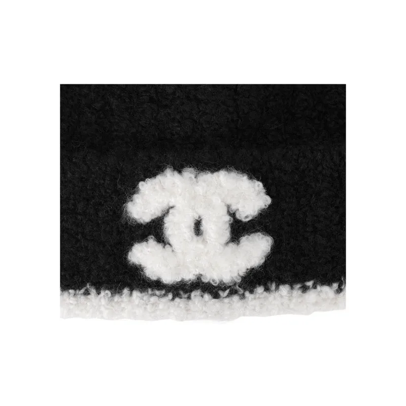 CHANEL Yarn Beanies Women's Black-4