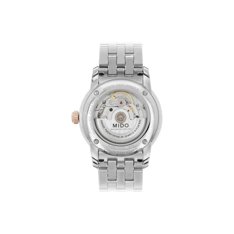 MIDO Baroncelli Collection Automatic Mechanical Movement Unisex Watch 38mm Silver Dial Stainless Steel Watch Case-2