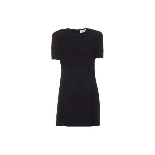 SAINT LAURENT Short-Sleeved Dresses Women's Black