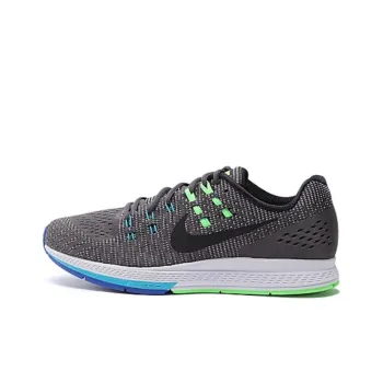 Nike Zoom Structure 19 Cushioning, Wear Resistant Low Top Running Shoes Men's Black Green