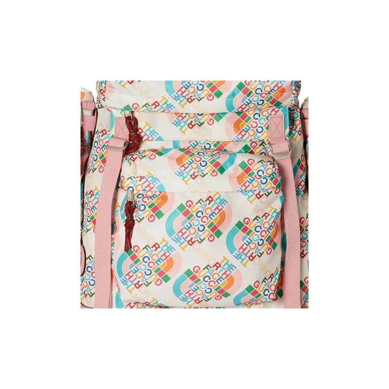 GUCCI The North Face Collaboration Leather Backpack Men's White/Pink-9