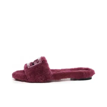 FENDI Rubber Sole Abrasion Resistant Slide Slippers Women's Fuchsia
