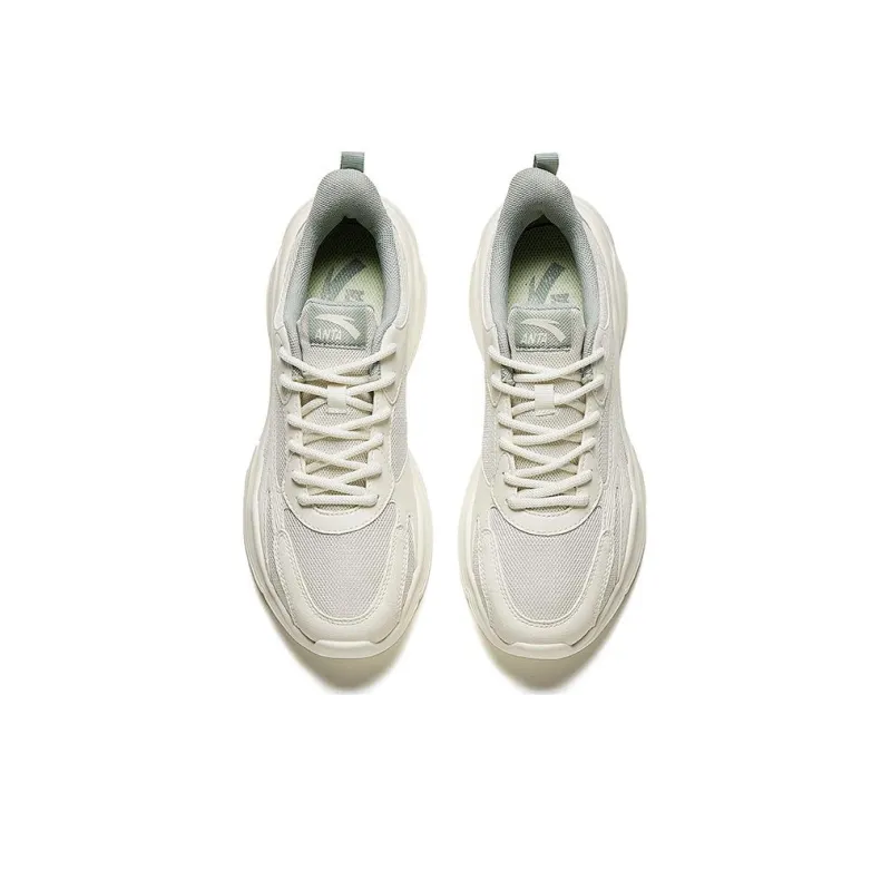 Anta Shock Absorbers With Slip Resistant Features Low Top Casual Shoes Women's White Green-2