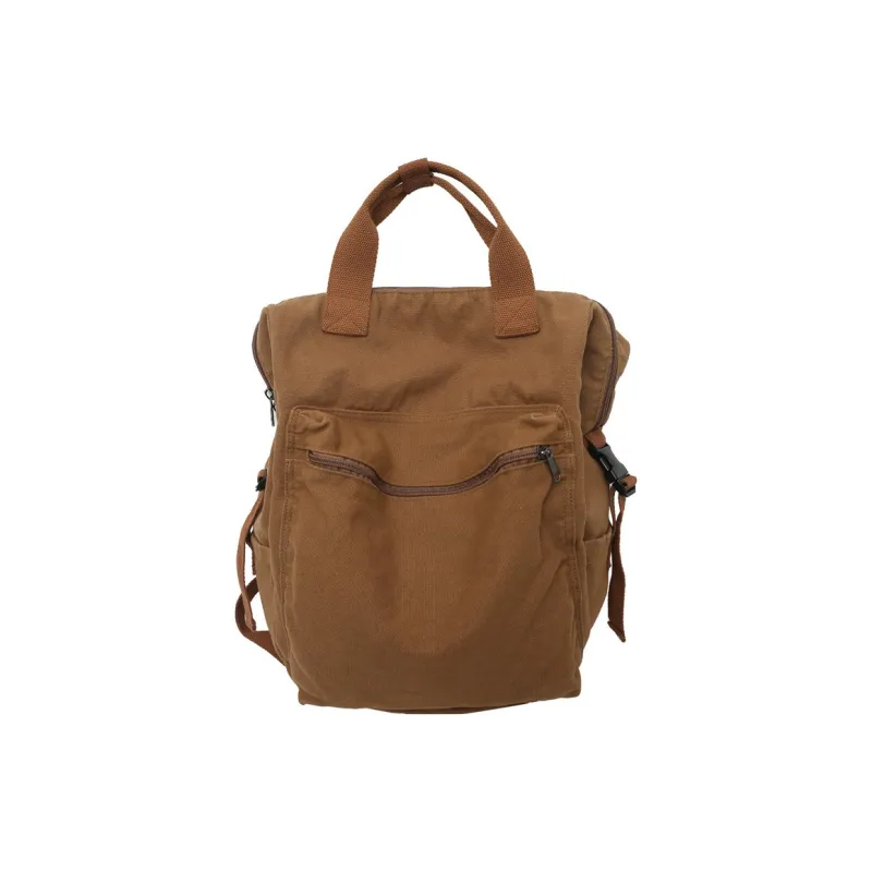 HAWA Canvas Backpack Regular Unisex Green/Black/Ecru/Brown-13