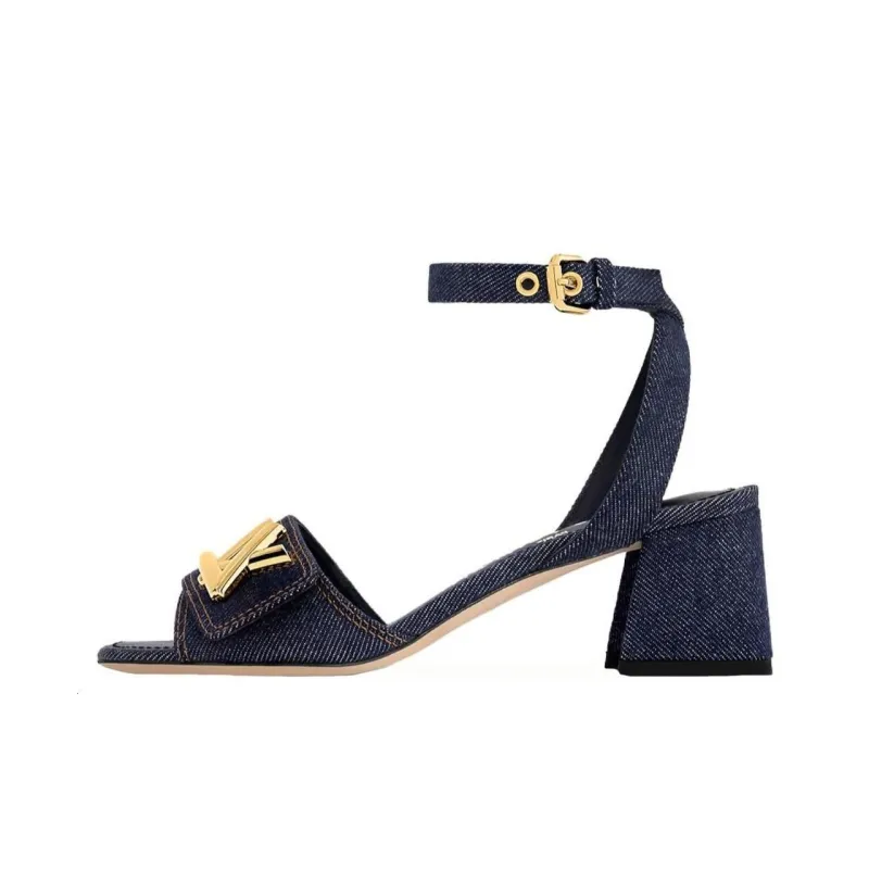 LOUIS VUITTON Shake One Strap Sandals Women's Dark Blue-0