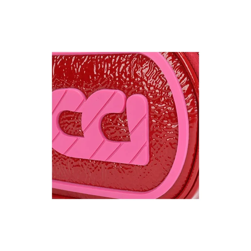 GUCCI Solid Color Leather Sling Bag Fanny Pack Small Size Women's Red/Pink-6