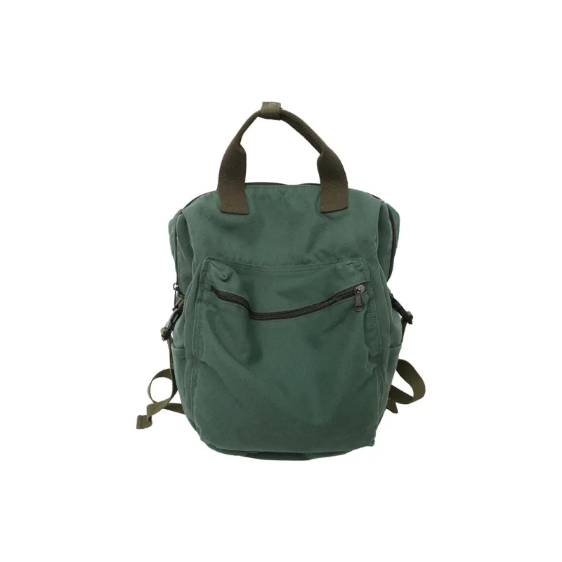 HAWA Canvas Backpack Regular Unisex Green/Black/Ecru/Brown-0