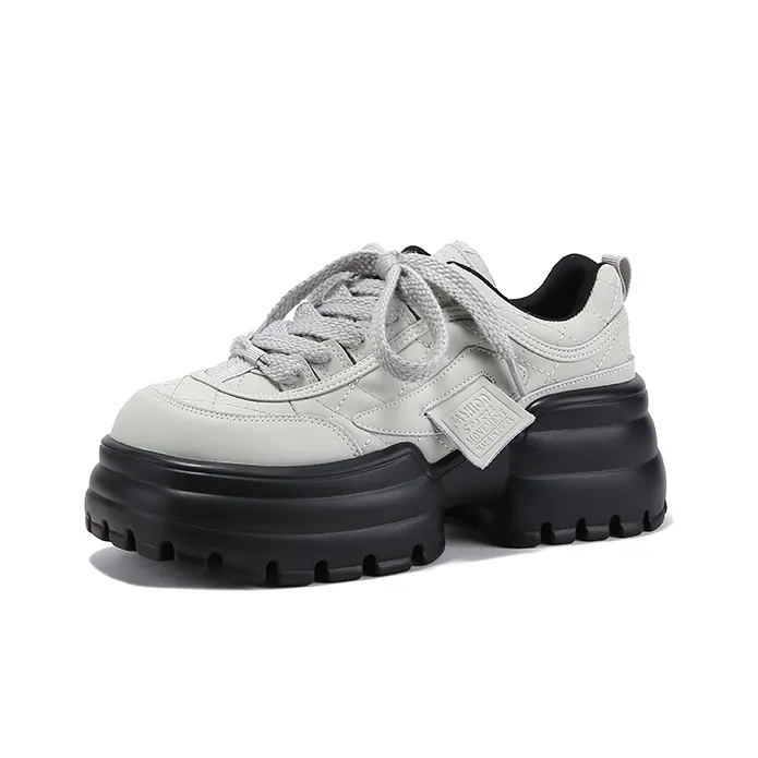 SELAIYA Anti Slip And Wear Resistant Height Increasing Low Top Chunky Sneakers Women's-0