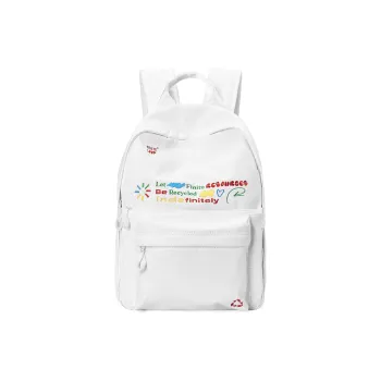 FINITE LOOP Recycled Polyester Backpack Unisex White