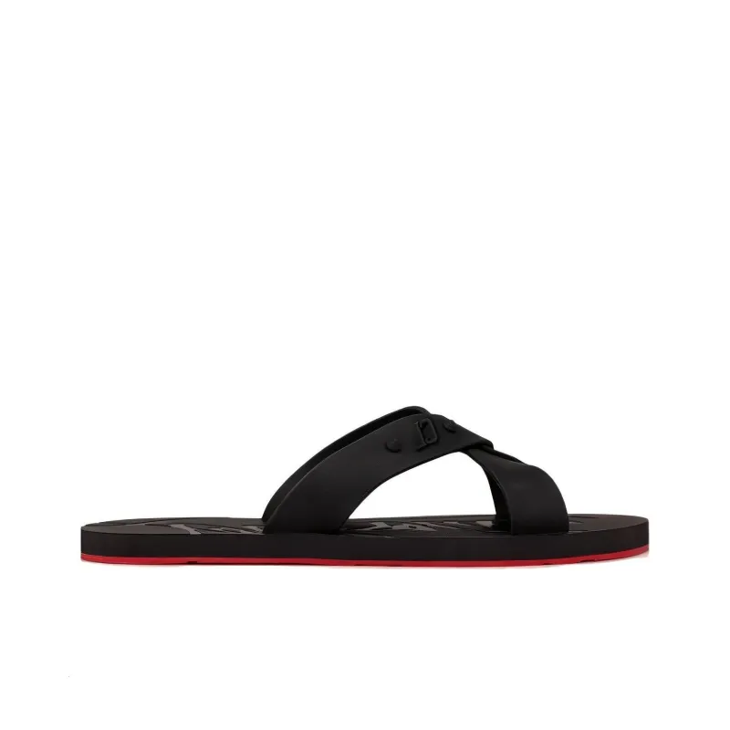 Christian Louboutin Loubi Cross Slip On Sandals-1