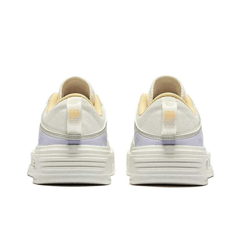 Erke Qingshi Durable Breathable Low Top Skateboard Shoes Women's Microcrystal White Wild Gray-3