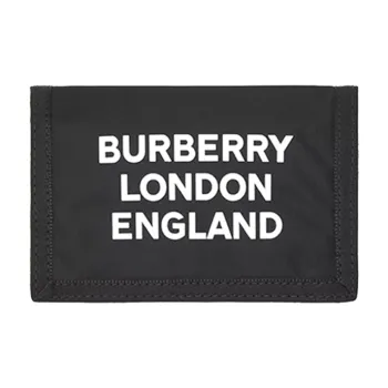 Burberry Nylon Foldable Cropped Wallet Unisex Black