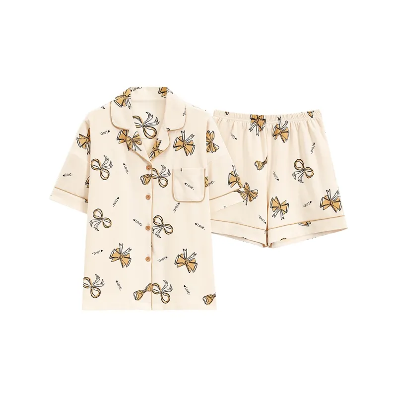 The Story Of The Flower Season Pajama Set Women's Apricot-0