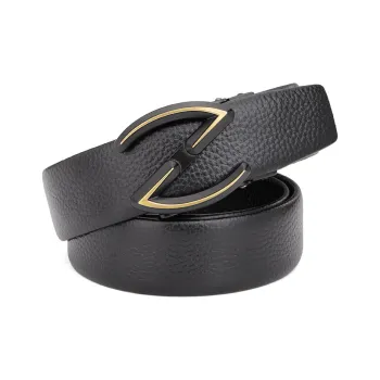 Cows Reign Gold Z Shaped Genuine Leather Trendy Fashion Soft Leather Belts Men's