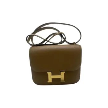 HERMES Constance Mysore Goat Skin Shoulder Bag Crossbody Bag Mini Women's 2H Kraft Kraft Paper Color