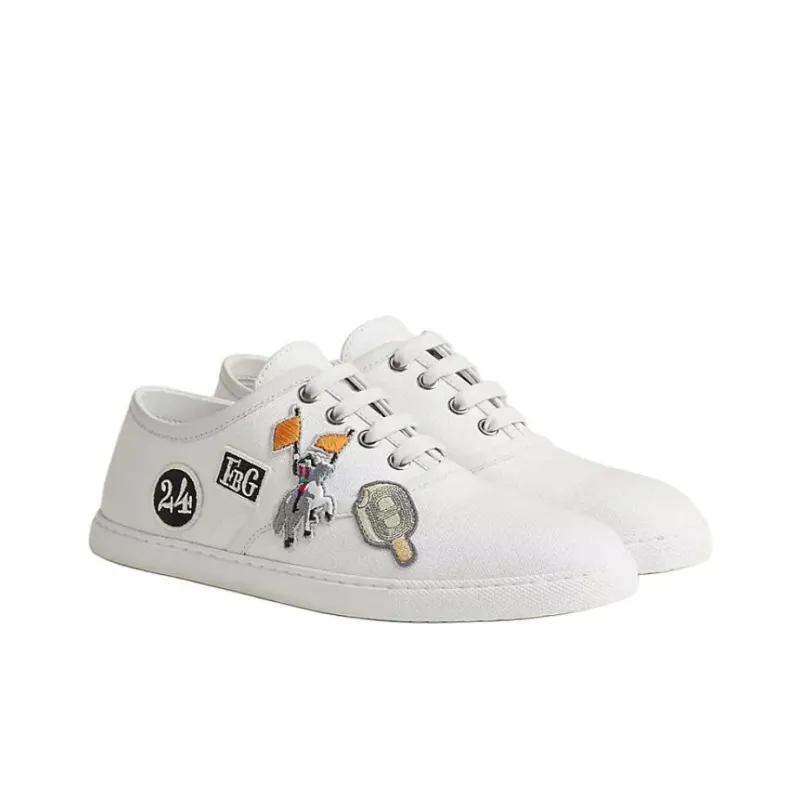 HERMES Innocent Low-Top Skateboard Shoes Women's White-2
