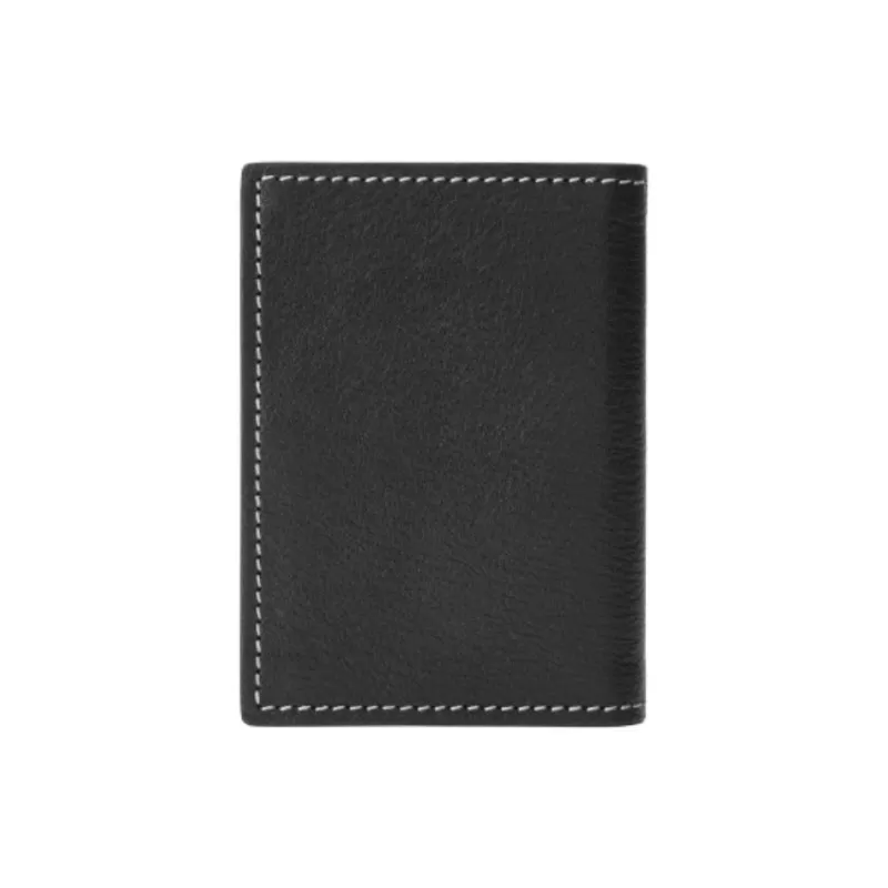 Thereble Top Grain Cow Leather Card Holder Card Holder Men's Black-2