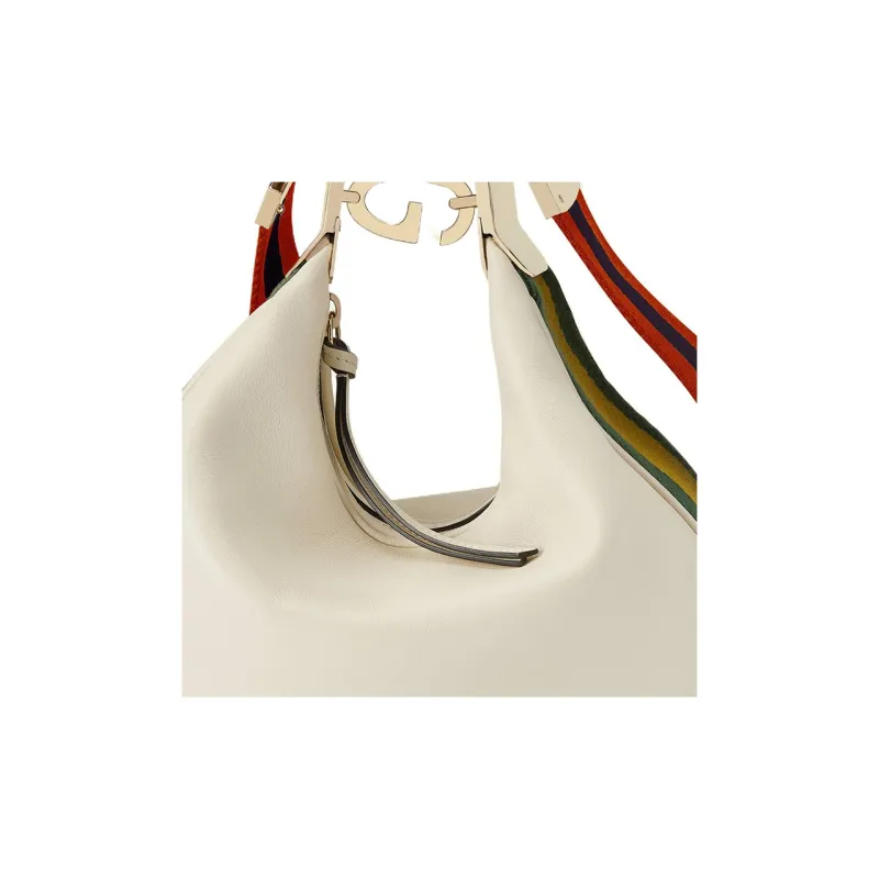 GUCCI Attache Leather Dumpling Bag Portable Crossbody Bag Shoulder Bag Women's White-10