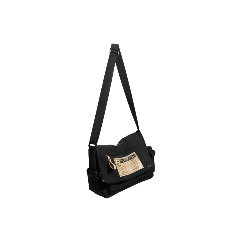 LANDCASE Fabric Crossbody Bag Shoulder Bag Messenger Bag Commute Bag Regular Unisex Black-6