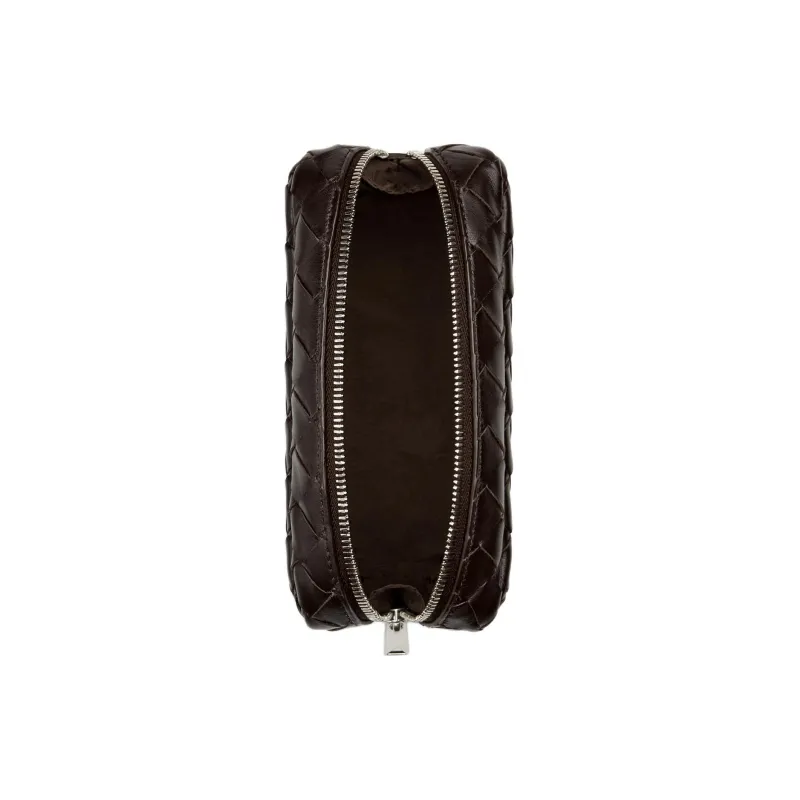 Bottega Veneta Cow Leather Clutch Medium Size Men's Chocolate Brown-2