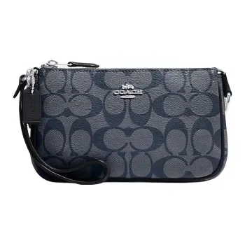 COACH Nolita PVC Mahjong Shoulder Bag Clutch Small Size Women's Denim Blue & Midnight Blue & Marine Blue