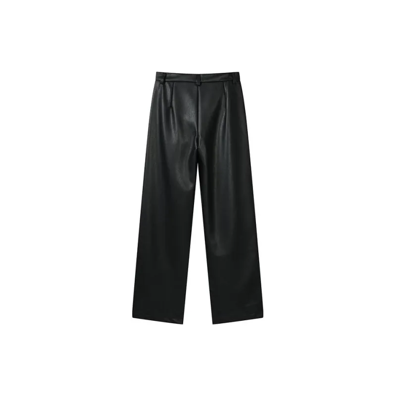 ETSE Leather Pants Women's Black-1