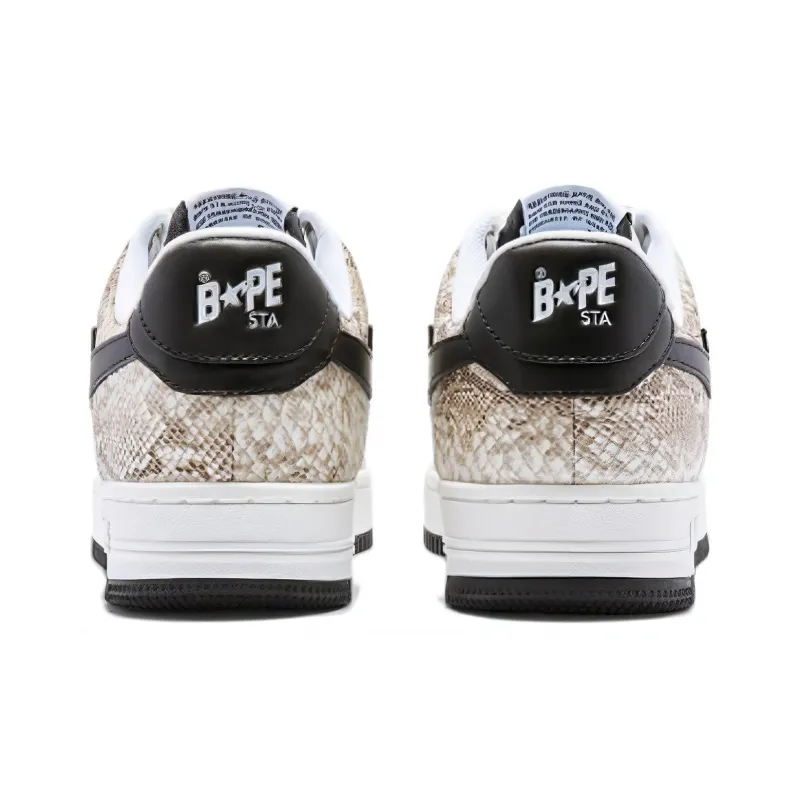 A BATHING APE STA Low Top Stylish Skateboarding Shoes Men's Ecru-3