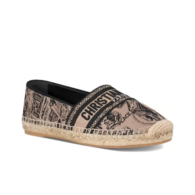 DIOR Granville Espadrilles Women's Beige Black-2