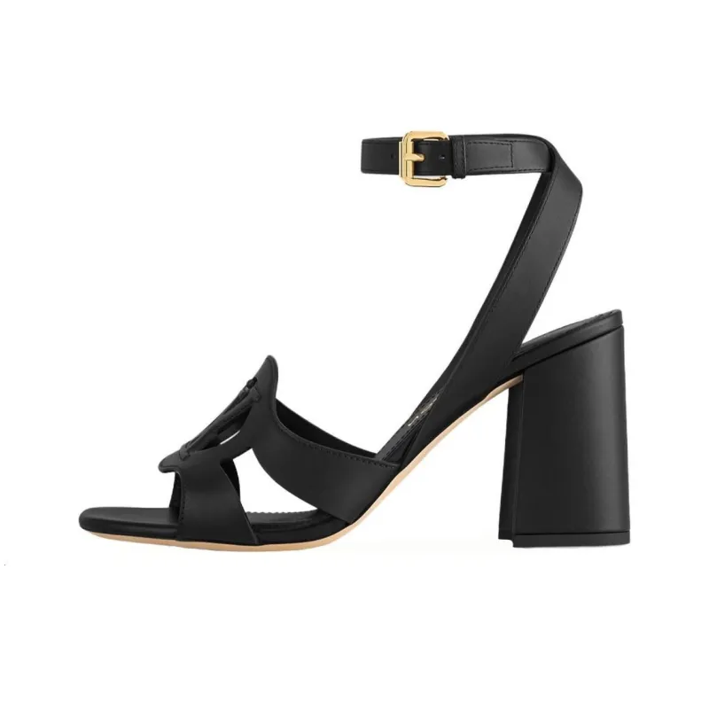 LOUIS VUITTON Isola Strap Sandals 8.5cm Women's Black-0