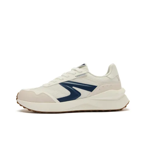 QIAODAN White 2.0 Casual Shoes Men Low-Top Ivory Graphite Blue