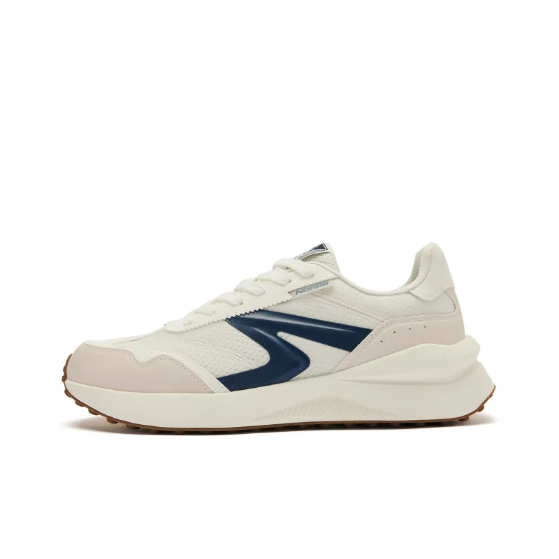 QIAODAN White 2.0 Casual Shoes Men Low-Top Ivory Graphite Blue-0