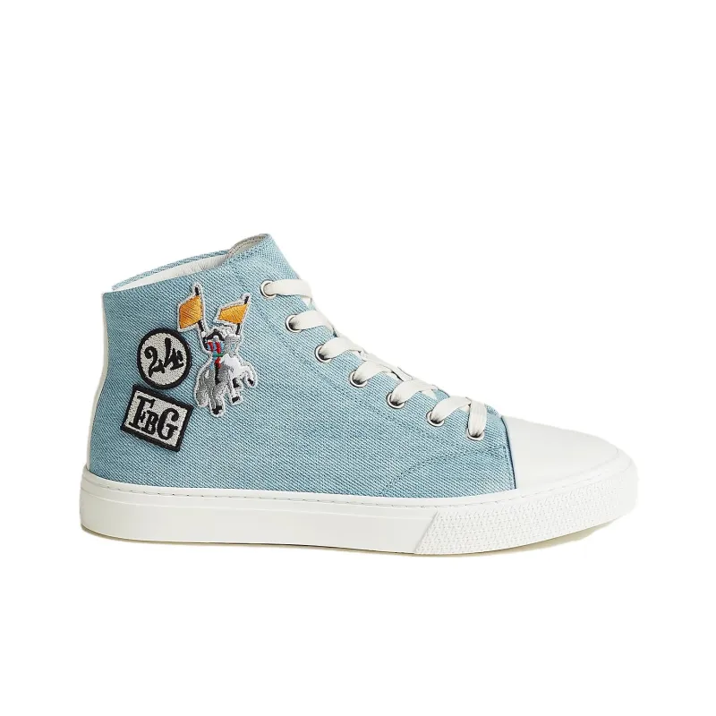 HERMES Illico High Top Skateboard Shoes Women's Light Blue-1