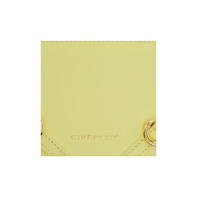 Givenchy Voyou Floral Calfskin Card Holder Women's Light Yellow-2
